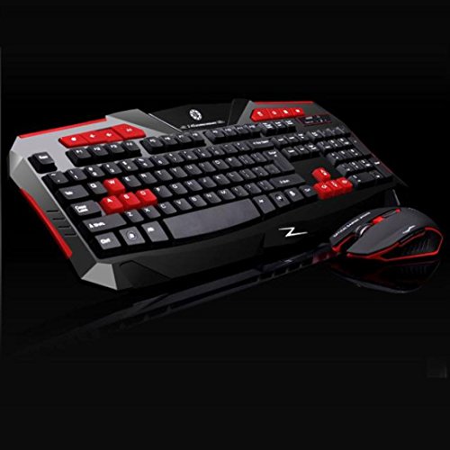 Zolimx 2.4G Wireless Gaming Tastatur und Maus Set nach Multimedia Computer Gamer (Schwarz) - 2