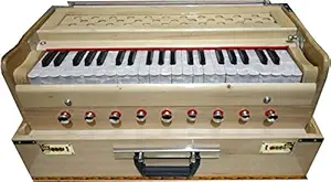 Jyotaksh Store Best Harmonium 9 Stopper(Portable), Chudidaar 7 Bellow, 42 Key, Two Reed(Bass-Male),3 1/2 Octave,Coupler, Harmonium With Cover (NATURAL COLOUR)