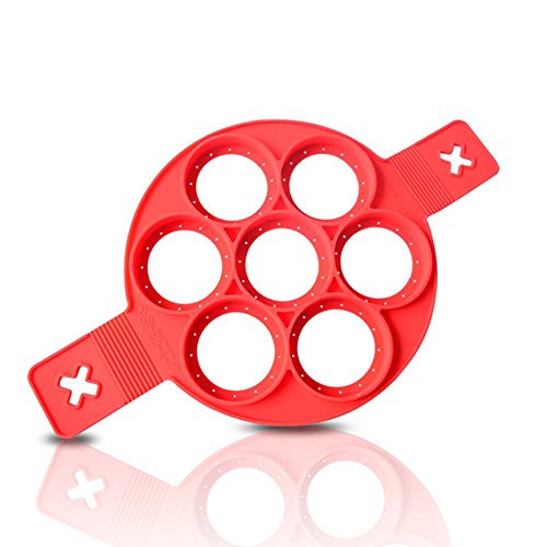 UBEST Kuchenform Nonstick Silikon Ei Ring Pancakes Pfannkuchen Form, 7er Runde