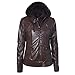 Produktbild TWBB Damen Hoodie,Winter Verdicken PU Windjacke Wintermantel Lange Frauen Einfarbig wintercoat