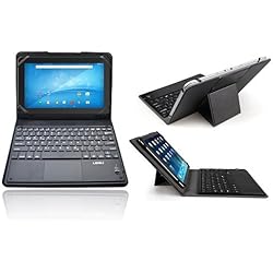 Ledeli Bluetooth Wireless Teclado Tablet QWERTZ Alemán con Funda de Carcasa Case Cover Negro für Teclast X98 Plus II