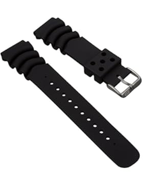 Taucheruhrenarmband bei ZULUDIVER® für Seiko Z22 Monster, Schwarz, 22mm
