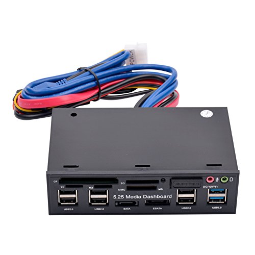 Ckeyin 5,25 „PC Dashboard Front Panel USB HUB SD/MMC/CF/TF/M2 Kartenlesegerät, SATA / ESATA, i/o Ports, Audio Anschluss - 2