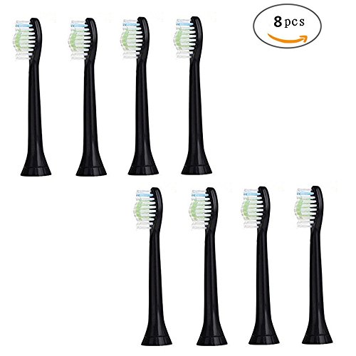 Preisvergleich Produktbild U-Prime® Ersatz Aufsteckbürsten,Kompatibel mit Philips Sonicare HX6064 / 33 DiamondClean Aufsteckbürsten Standard,Schwarz,8 Stück( 2er-Pack).