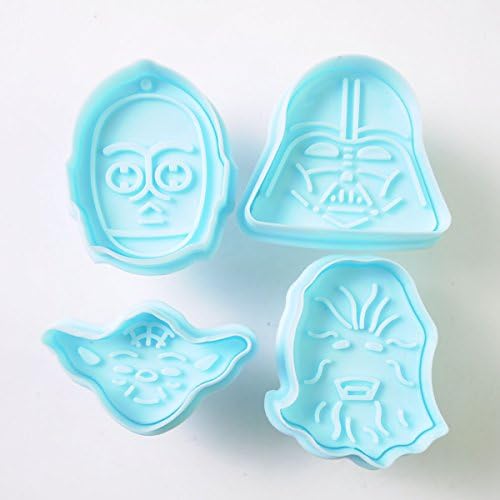 Wocharm(TM) 4 pcs Series Cake Fondant Sugarcraft Cookies Decorating Plunger Cutter Moulds (Blue star wars)