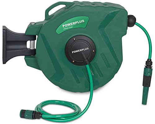 Gartenschlauchtrommel 20m Wandschlauchbox Powerplus Schlauch Trommel schwenkbar - 3