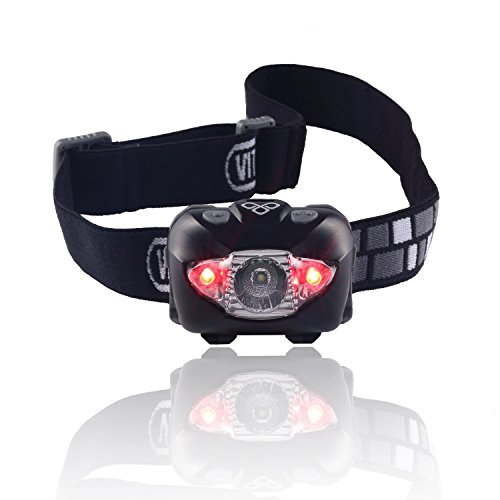 LED Stirnlampe zum Joggen, Camping, Angeln, Lesen – Beste und Hellste Kopflampe, wasserfeste Kopflampe, Lange Batterielaufzeit (Batterien mitinbegriffen), Anpassbarer Lichtkegel, haltbar, leicht, einfach bedienbar - 4