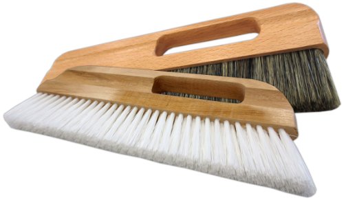 Tapezierwischer 32 x 2 cm weiße Kunstborsten Holzkörper mit Griffloch Tapetenbürste Tapezierbürste Abstauber - 3