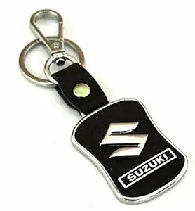 Eshop24X7 WV01RCA08061 Leather Imported Key Chain Key Ring with Chrome Car Logo