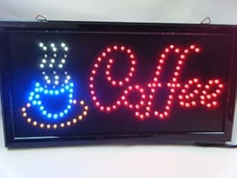 LED WERBESCHILD SCHILD LEUCHTSCHILD COFFE CAFE: Amazon.de: Beleuchtung