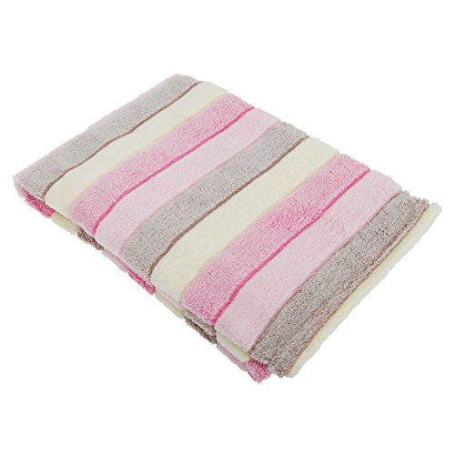 Baby Boys/Girls Striped Supersoft Fleece Wrap Blanket (75cm x 100cm) (Pink/Yellow/Brown)