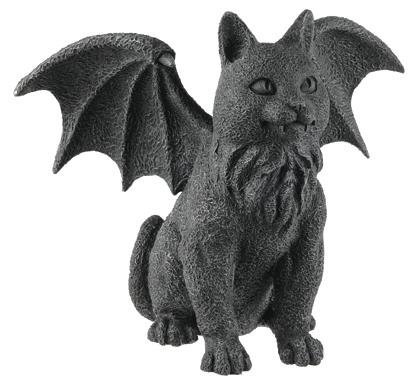 Preisvergleich Produktbild Winged Cat Gargoyle Statue Figurine Myth Fantasy by Private Label