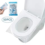 Materiales de alta calidad: las fundas de los asientos de los inodoros están hechas de material ECO-Friendly PE, no tóxico, inodoro, de alta transparencia, buena dureza y 100% impermeable. Proporciona protección con una barrera libre de gérmenes.