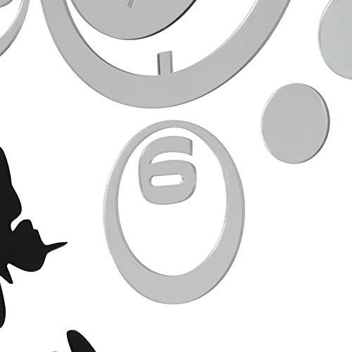 Jago Wanduhr inklusive 3 Schmetterlingen als Wand-Tattoos aus pflegeleichtem Acryl Schmetterlingsmotive für eine freie Anordnung - 7