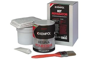 KEMIPOL KIT VETRORESINA RIPARAZIONE NAUTICA AUTO RESINA 1KG FIBRA LANA VETRO PENNELLO