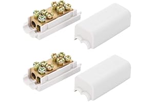 GAROSA 2Pcs Terminal Blocks HighPower Main Splitter TShape 1in2out Wiring Terminal Block Quick Splice Terminal Blocks Wire Connecting ZK1310 1000V 80A with Insulating Shell,Terminals
