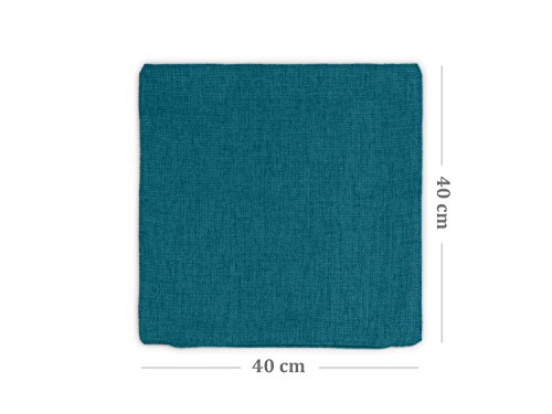 Kissenhüllen in Struktur-Optik – erhältlich in 23 modernen Farben und 3 verschiedenen Größen, Doppelpack Kissenhüllen 40 x 40 cm, petrol - 6