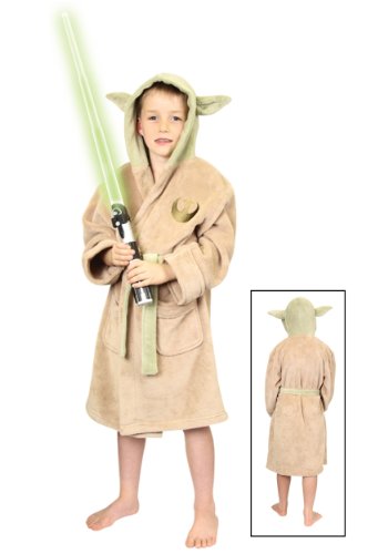 Groovy UK, Accappatoio, per Bambini, A Tema Star Wars, da Yoda, Taglia: L, età: 8-10