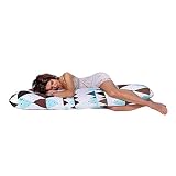LULANDO SleepSide Seitenschläferkissen Schwangerschaftskissen Lagerungskissen Körperkissen (120×40 cm oder 145×40 cm). Weiches und bequemes Kissen zum Schlafen und Ausruhen., Farbe:Triangles – Cotton, Größe:145 x 40 cm - 2