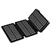Produktbild Solar Ladegerät Powerbank 24000mAh,MIXSEN High Capacity Outdoor Powerbank mit 3 Solarpanels für iPhone,iPad,Tablet,Kamera,Android Smartphones,Bluetooth Lautsprecher usw.(Schwarz)