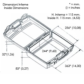 Kunststoffkoffer leer in transparent, Außenmaß: 370x307x121 mm - 3