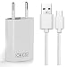 Produktbild OKCS Ladeset Typ C 3.1 1M Typ C Ladekabel + USB Netzteil für Galaxy Note 9, Note 8, S8, S8 Plus, Nokia Lumia, Google Pixel 2 X, 2 XL, Google Nexus, One Plus 5T Etc. - Weiß