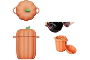 lomonmen Contenitore per Grasso per Pancetta con Colino,Barattolo Contenitore Colino Olio con Coperchio per conservare olio e grasso da cucina (arancia)