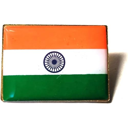 Nimida Indian National Flag Brass Glass topped Lapel Pin/Brooch/Badge for Clothing Accessories - Large Size - 1 no.