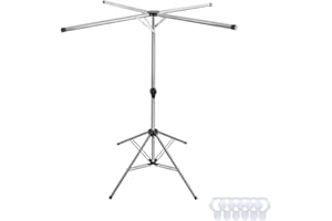 BAOYOUNI Wäscheständer Klappbarer Kleiderständer Bügelwäscheständer Aufhängelänge Ausziehbar 125-205cm Höhenverstellung 140-197cm