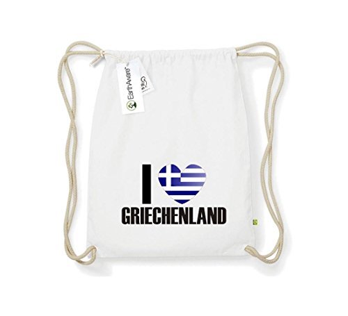 Organic Gymsac I love Griechenland, Land, Länder, weiss