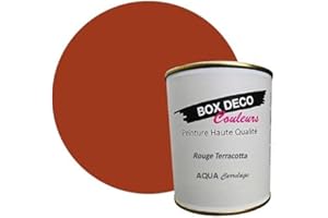 BOX DECO COULEURS Peinture carrelage et faïence murale à base de laque polyuréthane mono-composante aspect velours-satin Aqua carrelage - 750 ml / 7.5m², Rouge Terracotta