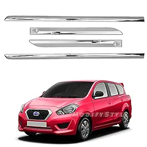 ModifyStyle Side Beading/Side Cladding/Door Garnish/Door Protector Chrome Suitable for Datsun Go Plus (2015 to 2018) Type 1 (Set of 4pcs)