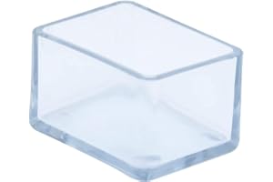 Flyshop 12 Tapones para Patas de Silla, Protectores de Suelo de PVC para Muebles, rectangulares, antiarañazos, Puntas para Patas de Silla, 1" x 1-1/2", 25 x 38 mm, Transparente