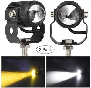 Spidy Moto Halogen Fog Lamp Round Light Waterproof Off Road Driving Motorcycle Mini fog light White Light LED High Power Heavy Strong aluminum Beam for Universal For Cars