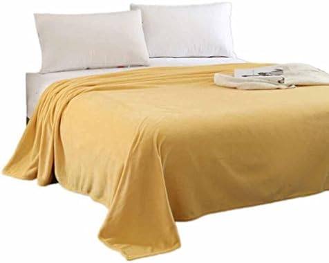 Flannel massage blanket,LUVERSCO Super Soft Warm Solid Warm Micro Plush Fleece Blanket Throw Rug Sofa Bedding Home Textiles Bedclothes (Yellow, 70*100cm)