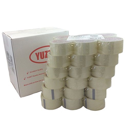 Yuzet transparente cinta de embalaje 48 mm x 50 m caja de cartón sellado embalaje, color transparente 48mm x 50m