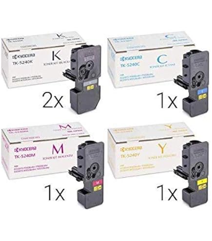 10x MWT Toner Cartridges for Kyocera Ecosys P 5026 wie TK-5240 TK5240 Set Black / Blu / Red / Yellow