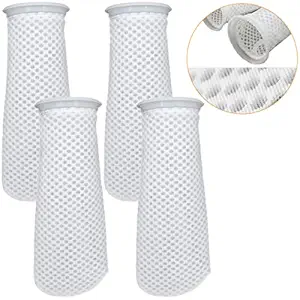 TOOLSSIDE 4 Pack Felt Filter Socks 4 Inch - Filter Sock for Freshwater/Saltwater Aquarium - 150-Micron Filter Socks by 11.8-Inch Long, Use in Sumps/Overflows