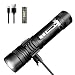 Produktbild LED Taschenlampe, Elekin [Original] Taschenlampe Aufladbar USB Extrem Hell, 4 Modis Einstellbar, IP65 Wasserdicht, Taktische Flashlight für Camping outdoor wand (Inklusive 1 x 18650 Batteries)