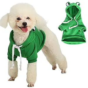 Pet Dog Clothes Cute Fruit Pattern,Dogs Fruit Warm Coat Sweater,Puppy Jumpsuit,Pet Cat Pajamas,Pets Soft Thickening Warm Pup Shirt,Dogs Hooded Sweatshirt Fruit Warm Coat Sweater XS Frog