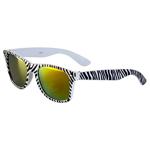 Ciffre EL-Sunprotect® Sonnenbrille Nerdbrille Brille Nerd Feuer Verspiegelt Zebra UV400