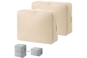 GÉNÉRIQUE Sac de Compression Ultime Space master, Casa Corner Organisateur d'auto-Compression Ultra Peu Encombrant, Sac de Compression pour Couette, Vêtements et Maison (Beige, L*2)