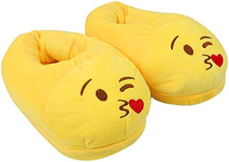 Smiley Emoticon Slipper Soft Plush Indoor Cute Non-slip Slippers for Unisex Adult Ideal Christmas Gift Warm Shoes (Naughty)
