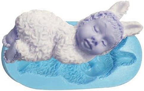 Silicone Mold With Casts Of A Child With Fur Coat And Bunny Ears 2D. For Sugar Paste, Flux, Etc For Food Diy Diy.Cat: Fastfoods Snack Fast Food