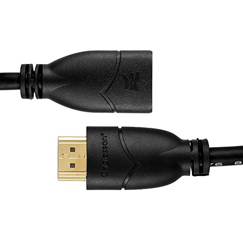 Cablesson Basic 0.2m HDMI Erweiterungskabel – 24K goldbeschichtete Steckkontakte – 1080p bis zu 4k2k – Unterstüzt v.1.4 / 2.0 – Audio und Video – 3D Full HD UHD – Stecker auf Buchse (HD LCD Plasma TV PS4 Sky Wii U Blu-ray) - 4