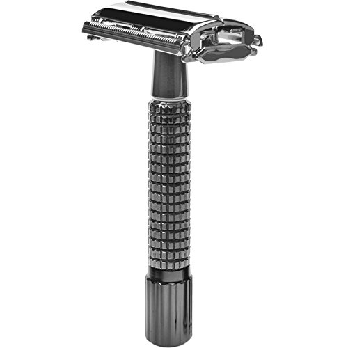 Jagen David B30 - Maquinilla de afeitar con apertura de mariposa, apta para hoja de doble filo