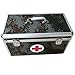 Produktbild Outdoor-Medizin Aufbewahrungsbox Mit Schloss, Erste-Hilfe-Box Aus Metall Mit Schultergurt, Abnehmbares Oberes Fach Schlüsselbox Werkzeugkasten Für Zuhause, Reisen, Camping - 36 * 19 * 20 cm