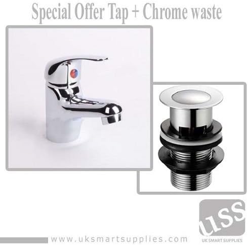 Single Lever Chrome Mono Basin Sink Mixer Tap Including Pop