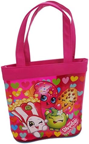 Young girls childrens Shopkins dark pink tote handbag for a party dressing up holidays days out