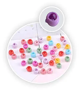 BHAJANLAL GREENERYGIRLYZ ATTRE Mini Hair Claw Clips For Women Girls Candy Color Plastic Hairpins Hair Braids Maker Beads Hair Accessories (Pack of 50)